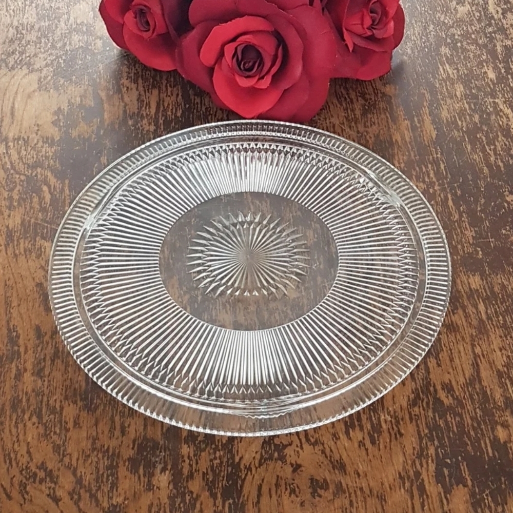 Elegant Clear Glass Cakestand, Jeannette ANNIVERSARY Crystal Wedding Cake Stand